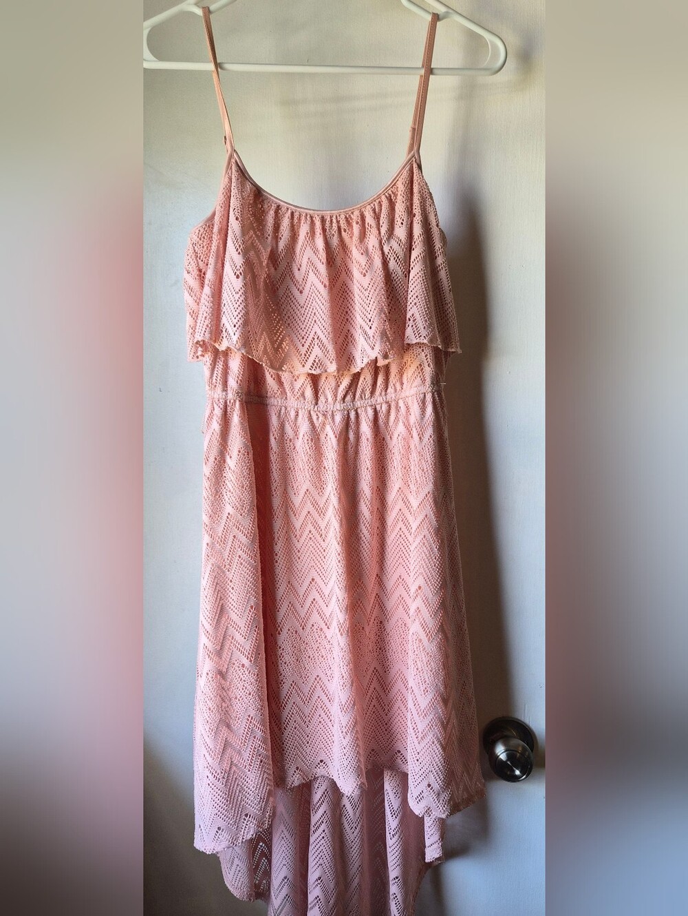 Charlotte Russe Blush Crochet Lace Skirt